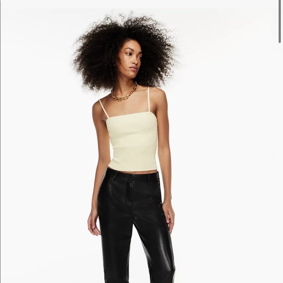 Aritzia Babaton Sculpt Knit Cami Tank Butter Yellow NWT - Picture 6 of 7